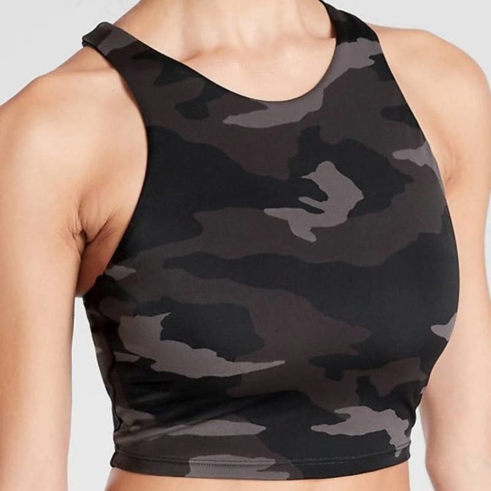 Athleta D-DD Freestyle Camo Longline Bikini Top size S